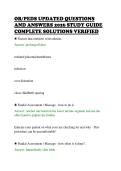 OB&sol;PEDS UPDATED QUESTIONS&NewLine;AND ANSWERS 2026 STUDY GUIDE&NewLine;COMPLETE SOLUTIONS VERIFIED