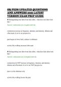 OB&sol;PEDS UPDATED QUESTIONS&NewLine;AND ANSWERS 2026 LATEST&NewLine;VERSION EXAM PREP GUIDE&NewLine;