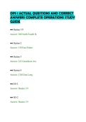 OPS 1 ACTUAL QUESTIONS AND CORRECT&NewLine;ANSWERS COMPLETE OPERATIONS STUDY&NewLine;GUIDE&NewLine;