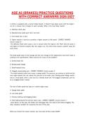 ASE A5 &lpar;BRAKES&rpar; PRACTICE QUESTIONS WITH CORRECT ANSWERS 2026-2027
