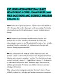 AWHONN ADVANCED FETAL HEART&NewLine;MONITORING ACTUAL EXAM PAPER 2026&NewLine;FULL QUESTIONS AND CORRECT ANSWERS&NewLine;GRADED A&plus;