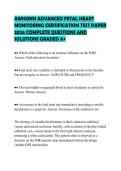 AWHONN ADVANCED FETAL HEART&NewLine;MONITORING CERTIFICATION TEST PAPER&NewLine;2026 COMPLETE QUESTIONS AND&NewLine;SOLUTIONS GRADED A&plus;