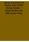Texas Commercial Rules Test TCR Study Guide Road Rules and CDL Exam Prep 2025&sol; 2026 Comprehensive Review