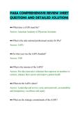 PAEA COMPREHENSIVE REVIEW SHEET&NewLine;QUESTIONS AND DETAILED SOLUTIONS