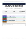 ECMO Specialist Exam 101 Questions Complete Solutions Actual Exam 2026&sol;2027 &ndash; 100&percnt; Verified &vert; Detailed Rationales &ndash; Pass Guaranteed &ndash; A&plus; Graded 