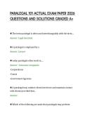 PARALEGAL 101 ACTUAL EXAM PAPER 2026&NewLine;QUESTIONS AND SOLUTIONS GRADED A&plus;