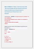 Math 126 Midterm 1 Exam &vert;&vert; Most Recent Exam 2026                                                 -2027 Actual Complete Real Exam Questions And Correct  &NewLine;Answers &lpar;Verified Answers&rpar; Already Graded A&plus; &vert;                 &NewLine;Guaranteed Success&excl;&excl; Newest Exam &vert;&vert; 