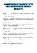 AWS CERTIFIED ACTUAL EXAM PAPER&NewLine;2026 QUESTIONS WITH ANSWERS&NewLine;GRADED A&plus;