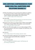 AWS CERTIFIED COMPREHENSIVE STUDY&NewLine;GUIDE 2026 FULL QUESTIONS AND&NewLine;SOLUTIONS GRADED A&plus;