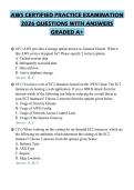 AWS CERTIFIED PRACTICE EXAMINATION&NewLine;2026 QUESTIONS WITH ANSWERS&NewLine;GRADED A&plus;