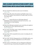 AWS CLOUD CERTIFICATION SCRIPT 2026&NewLine;QUESTIONS WITH SOLUTIONS GRADED A&plus;