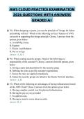 AWS CLOUD PRACTICE EXAMINATION&NewLine;2026 QUESTIONS WITH ANSWERS&NewLine;GRADED A&plus;&NewLine;