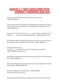 ASPHALT 1 TEST QUESTIONS WITH CORRECT ANSWERS 2026-2027&period;