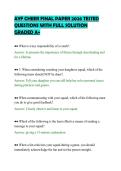 AYF CHEER FINAL PAPER 2026 TESTED&NewLine;QUESTIONS WITH FULL SOLUTION&NewLine;GRADED A&plus;