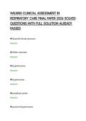 WILKINS CLINICAL ASSESSMENT IN&NewLine;RESPIRATORY CARE FINAL PAPER 2026 SOLVED&NewLine;QUESTIONS WITH FULL SOLUTION ALREADY&NewLine;PASSED&NewLine;