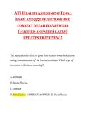 ATI Health Assessment Final Exam Study Guide With 350 Questions and Detailed Rationales