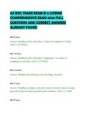 AZ ROC TRADE EXAM B-3 LICENSE&NewLine;COMPREHENSIVE EXAM 2026 FULL&NewLine;QUESTIONS AND CORRECT ANSWERS&NewLine;ALREADY PASSED&NewLine;