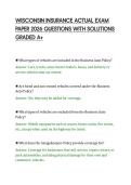 WISCONSIN INSURANCE ACTUAL EXAM&NewLine;PAPER 2026 QUESTIONS WITH SOLUTIONS&NewLine;GRADED A&plus;