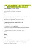 ASU BIO 201 EXAM 2 QUESTIONS WITH CORRECT ANSWERS 2026-2027