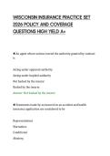 WISCONSIN INSURANCE PRACTICE SET&NewLine;2026 POLICY AND COVERAGE&NewLine;QUESTIONS HIGH YIELD A&plus;