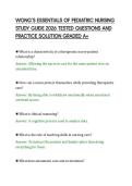 WONG&rsquo;S ESSENTIALS OF PEDIATRIC NURSING&NewLine;STUDY GUIDE 2026 TESTED QUESTIONS AND&NewLine;PRACTICE SOLUTION GRADED A&plus;