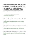 WONGS ESSENTIALS OF PEDIATRIC NURSING&NewLine;BY MARILYN J HOCKENBERRY CHAPTER 1 TO&NewLine;43 FINAL TEST PAPER 2026 COMPLETE&NewLine;QUESTIONS ANSWERS PREMIUM SCRIPT