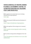 WONGS ESSENTIALS OF PEDIATRIC NURSING&NewLine;BY MARILYN J HOCKENBERRY CHAPTER 1 TO&NewLine;43 PRACTICE EXAM 2026 FULL SOLUTIONS&NewLine;STUDY GUIDE REVIEW PACK