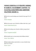 WONGS ESSENTIALS OF PEDIATRIC NURSING&NewLine;BY MARILYN J HOCKENBERRY CHAPTER 1 TO&NewLine;43 ACTUAL EXAM PAPER 2026 QUESTIONS&NewLine;SOLUTIONS GRADED A&plus;