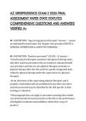 AZ JURISPRUDENCE EXAM 2 2026 FINAL&NewLine;ASSESSMENT PAPER STATE STATUTES&NewLine;COMPREHENSIVE QUESTIONS AND ANSWERS&NewLine;VERIFIED A&plus;