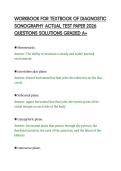 WORKBOOK FOR TEXTBOOK OF DIAGNOSTIC&NewLine;SONOGRAPHY ACTUAL TEST PAPER 2026&NewLine;QUESTIONS SOLUTIONS GRADED A&plus;&NewLine;