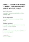 WORKBOOK FOR TEXTBOOK OF DIAGNOSTIC&NewLine;SONOGRAPHY CERTIFICATION ASSESSMENT&NewLine;2026 VERIFIED ANSWERS GRADED A&plus;&NewLine;