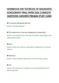 WORKBOOK FOR TEXTBOOK OF DIAGNOSTIC&NewLine;SONOGRAPHY FINAL PAPER 2026 COMPLETE&NewLine;QUESTIONS ANSWERS PREMIUM STUDY GUIDE&NewLine;