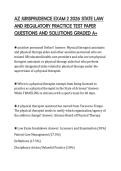AZ JURISPRUDENCE EXAM 2 2026 STATE LAW&NewLine;AND REGULATORY PRACTICE TEST PAPER&NewLine;QUESTIONS AND SOLUTIONS GRADED A&plus;&NewLine;