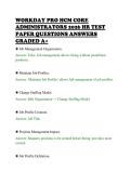 WORKDAY PRO HCM CORE&NewLine;ADMINISTRATORS 2026 HR TEST&NewLine;PAPER QUESTIONS ANSWERS&NewLine;GRADED A&plus;&NewLine;