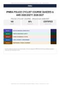 IPMBA Police Cyclist Course Quizzes and Answers Actual Exam 2026&sol;2027 &ndash; 100&percnt; Verified &vert; Detailed Rationales &ndash; Pass Guaranteed &ndash; A&plus; Graded