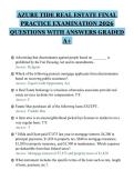 AZURE TIDE REAL ESTATE FINAL&NewLine;PRACTICE EXAMINATION 2026&NewLine;QUESTIONS WITH ANSWERS GRADED&NewLine;A&plus;&NewLine;