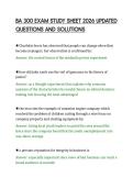 BA 300 EXAM STUDY SHEET 2026 UPDATED&NewLine;QUESTIONS AND SOLUTIONS&NewLine;