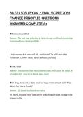 BA 323 SDSU EXAM 2 FINAL SCRIPT 2026&NewLine;FINANCE PRINCIPLES QUESTIONS&NewLine;ANSWERS COMPLETE A&plus;