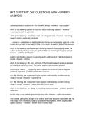 MKT 3413 TEST ONE QUESTIONS WITH VERIFIED ANSWERS