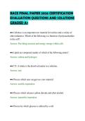 BACE FINAL PAPER 2026 CERTIFICATION&NewLine;EVALUATION QUESTIONS AND SOLUTIONS&NewLine;GRADED A&plus;