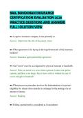 BAIL BONDSMAN INSURANCE&NewLine;CERTIFICATION EVALUATION 2026&NewLine;PRACTICE QUESTIONS AND ANSWERS&NewLine;FULL SOLUTION VIEW&NewLine;