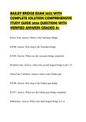 BAILEY BRIDGE EXAM 2022 WITH&NewLine;COMPLETE SOLUTION COMPREHENSIVE&NewLine;STUDY GUIDE 2026 QUESTIONS WITH&NewLine;VERIFIED ANSWERS GRADED A&plus;