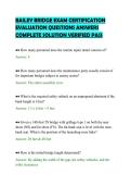 BAILEY BRIDGE EXAM CERTIFICATION&NewLine;EVALUATION QUESTIONS ANSWERS&NewLine;COMPLETE SOLUTION VERIFIED PASS