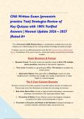 CNA Written Exam &lpar;prometric practice Test&rpar; Strategies Review of Key Quizzes with 100&percnt; Verified Answers &vert; Newest Update 2026 &ndash; 2027 &vert;Rated A&plus;&NewLine;