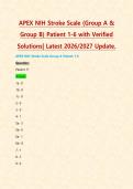 APEX NIH Stroke Scale &lpar;Group A & Group B&rpar; Patient 1-6 with Verified Solutions&vert; Latest 2026&sol;2027 Update&period;