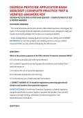 GEORGIA PESTICIDE APPLICATOR EXAM 2026&sol;2027 &vert; COMPLETE PRACTICE TEST & VERIFIED ANSWERS PDF
