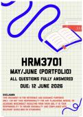 HRM3701 May&sol;June &lpar;Portfolio&rpar; Memo &vert; Due 12 June 2026