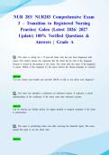 NUR 283&sol; NUR283 Comprehensive Exam 3 &ndash; Transition to Registered Nursing Practice&vert; Galen &lpar;Latest 2026&sol; 2027 Update&rpar; 100&percnt; Verified Questions & Answers &vert; Grade A