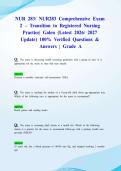 NUR 283&sol; NUR283 Comprehensive Exam 2 &ndash; Transition to Registered Nursing Practice&vert; Galen &lpar;Latest 2026&sol; 2027 Update&rpar; 100&percnt; Verified Questions & Answers &vert; Grade A