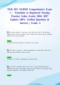 NUR 283&sol; NUR283 Comprehensive Exam 1 &ndash; Transition to Registered Nursing Practice&vert; Galen &lpar;Latest 2026&sol; 2027 Update&rpar; 100&percnt; Verified Questions & Answers &vert; Grade A